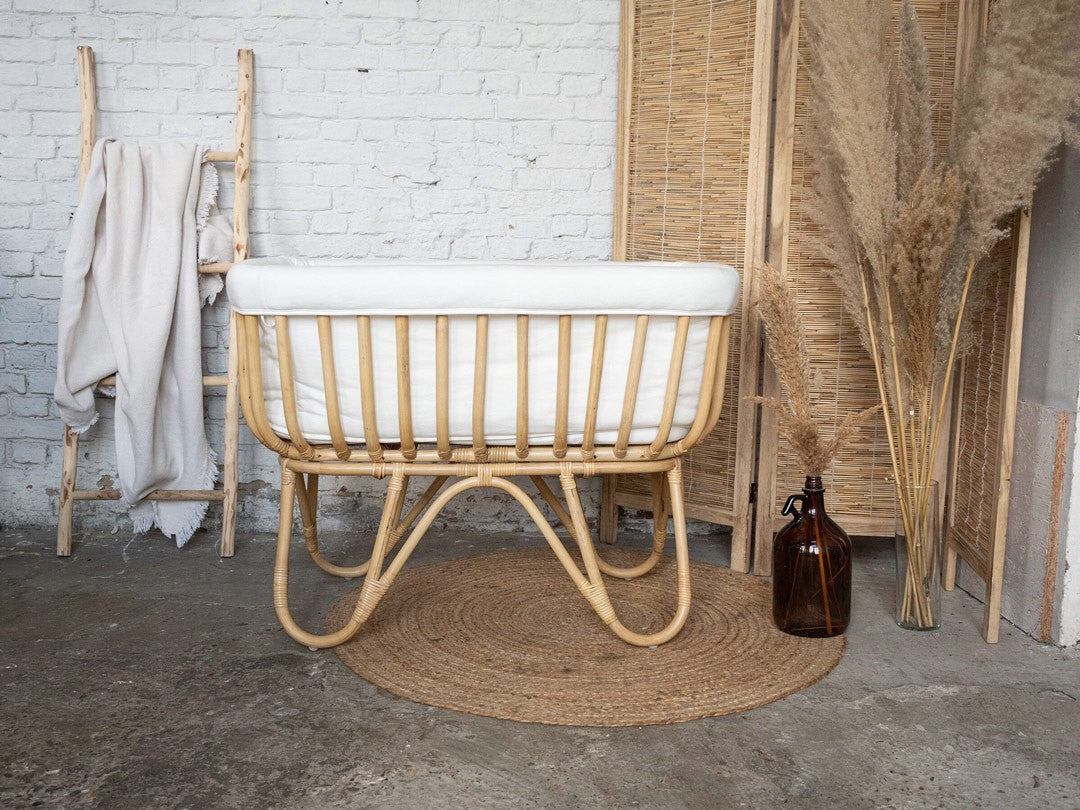 Cuna Rattan 90x50 + Colchón