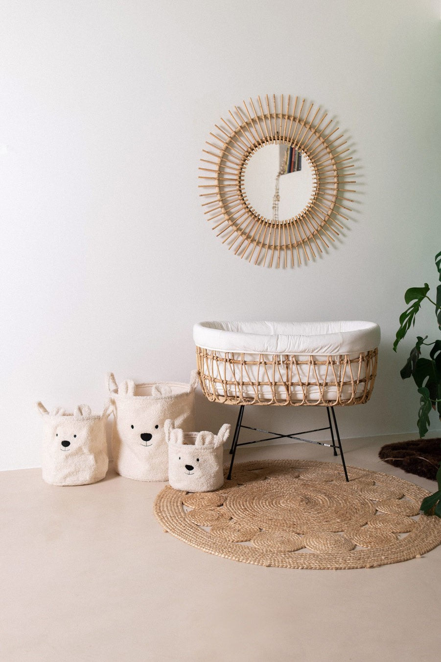 Cuna Rattan Metal 91x51 + Colchón