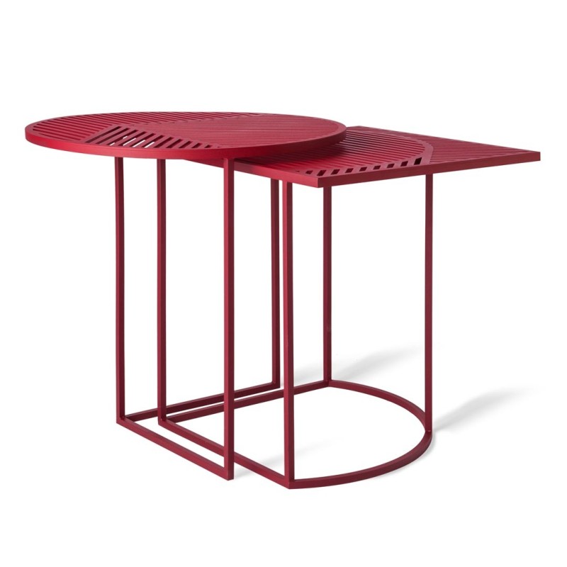 Table auxiliaire Iso-A round burgundy Petite Friture