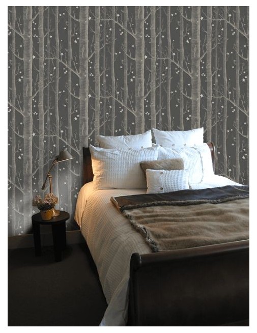 Papier peint Wood and Stars Dark Grey Cole and Son
