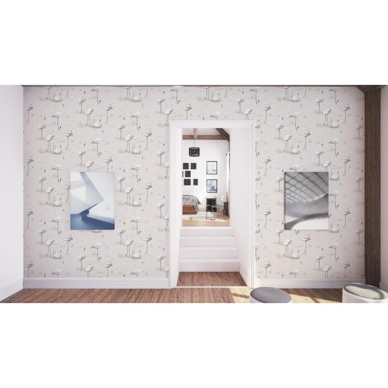 Papier peint Flamingos naturels Cole and Son Collection Contemporary Restyled 95/8046