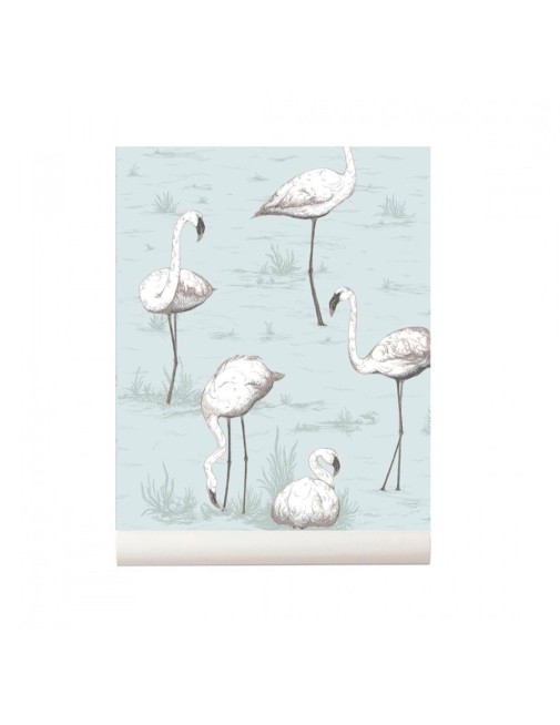 Papier peint Flamingos bleu Cole and Son Collection contemporaine restylée