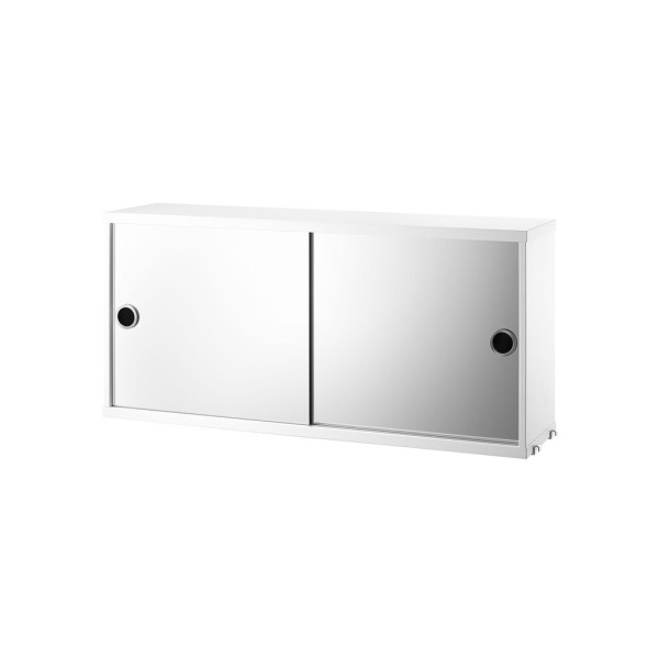 Cabinet with sliding mirror door white 78x20cm String