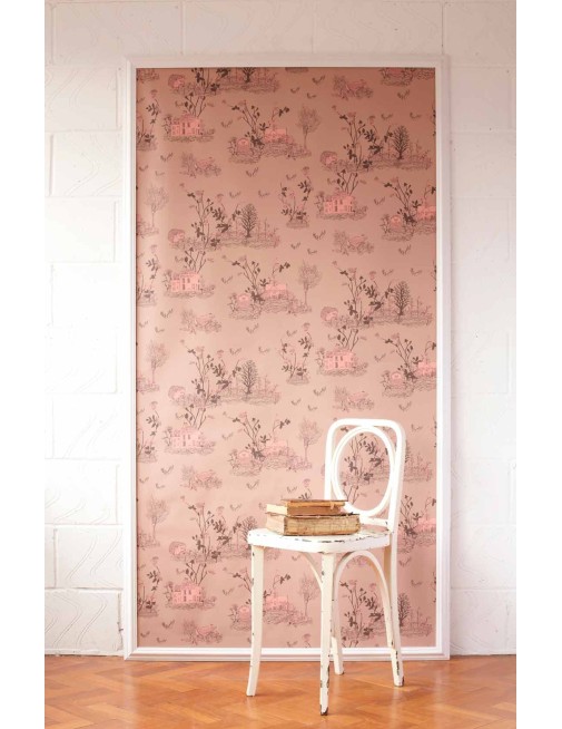 Woodlands wallpaper Brown Pink Sian Zeng