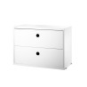 Chest 2 drawers white 58x30cm flexible String System shelf