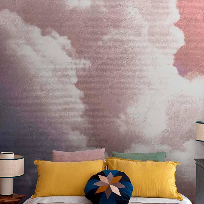 Mural Papel Pintado Clouds Rosa Coordonné