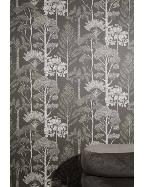 Trees Brown Grey wallpaper Ferm Living