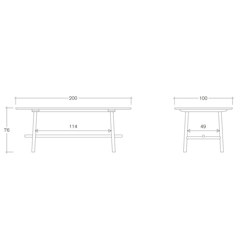 Dining Table Profile Ethnicraftideal, Japanese Low Dining Table Dimensions