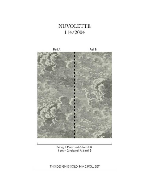 Nuvolette Wallpaper Dark Grey Cole and Son