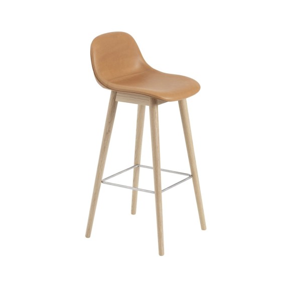 Wooden Bar chair with upholstered fiber Muuto backrest