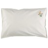 Embroidered Pink Flower Pillowcase Camomile London