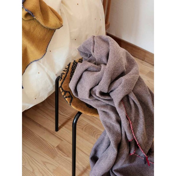 Herringbone Blanket - Aubergine Ferm Living