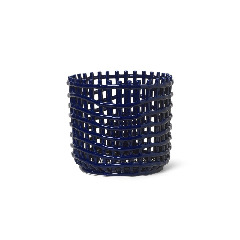 Ceramic Basket - Large - Blue Ferm Living