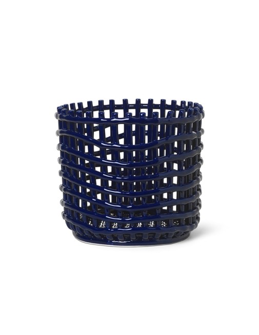 Ceramic Basket - Large - Blue Ferm Living