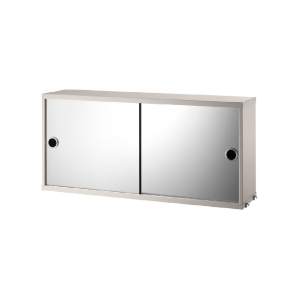 Cabinet con dos puertas espejo 78x20 cm Beige String® Furniture