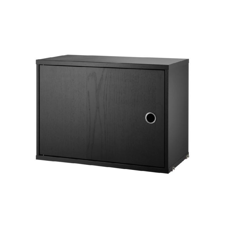 Cabinet with swing door 58x30 cm Fresno dyed black String® Furniture