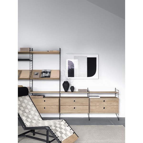 Pack 2u Boden Panel 85x30 cm schwarz String® Furniture