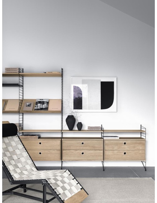 Pack 2u Panel de suelo 85x30 cm Negro String® Furniture