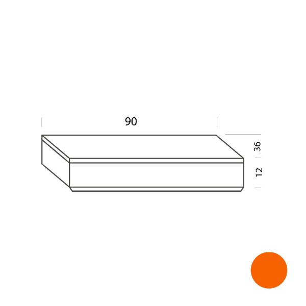 Orange drawer 90cm Tria 36 Mobles114