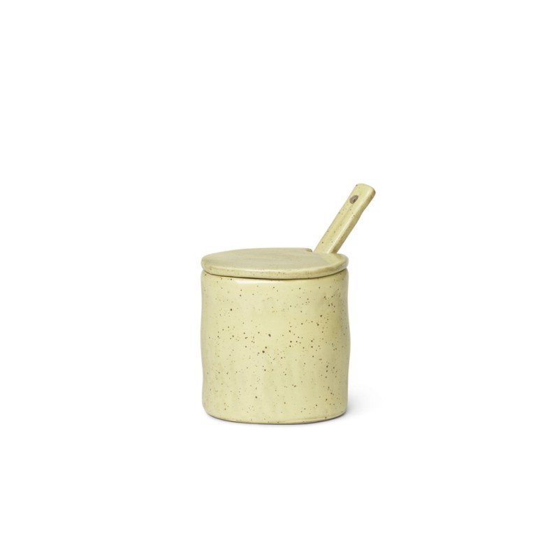 Flow Jam Jar with Spoon Yellow Speckle Ferm Living
