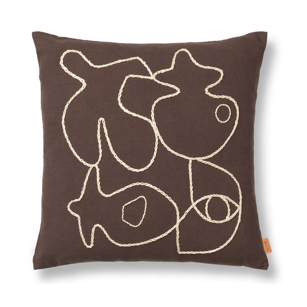 Coussin Figure Coffee/Sand...