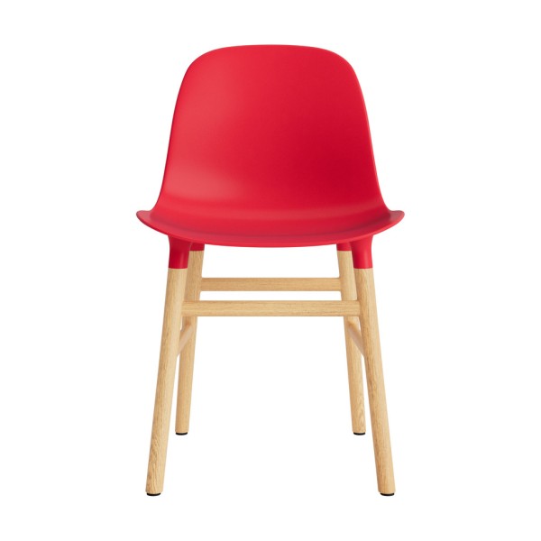 Hellrot Form Stuhl Holzbeine