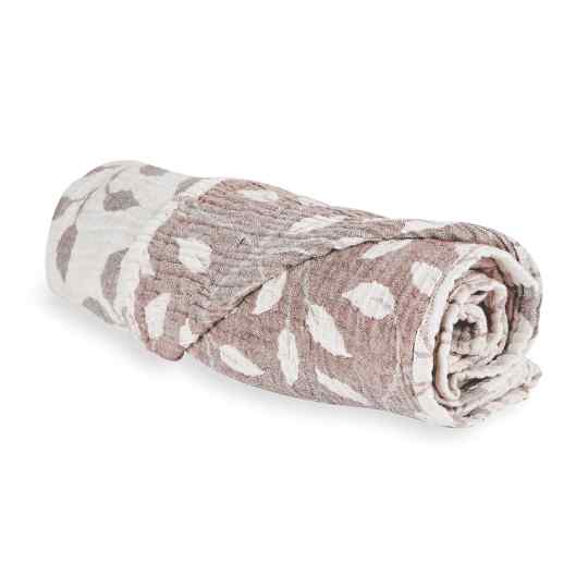 Manta/Toalla XL de muselina Natural – Hoja