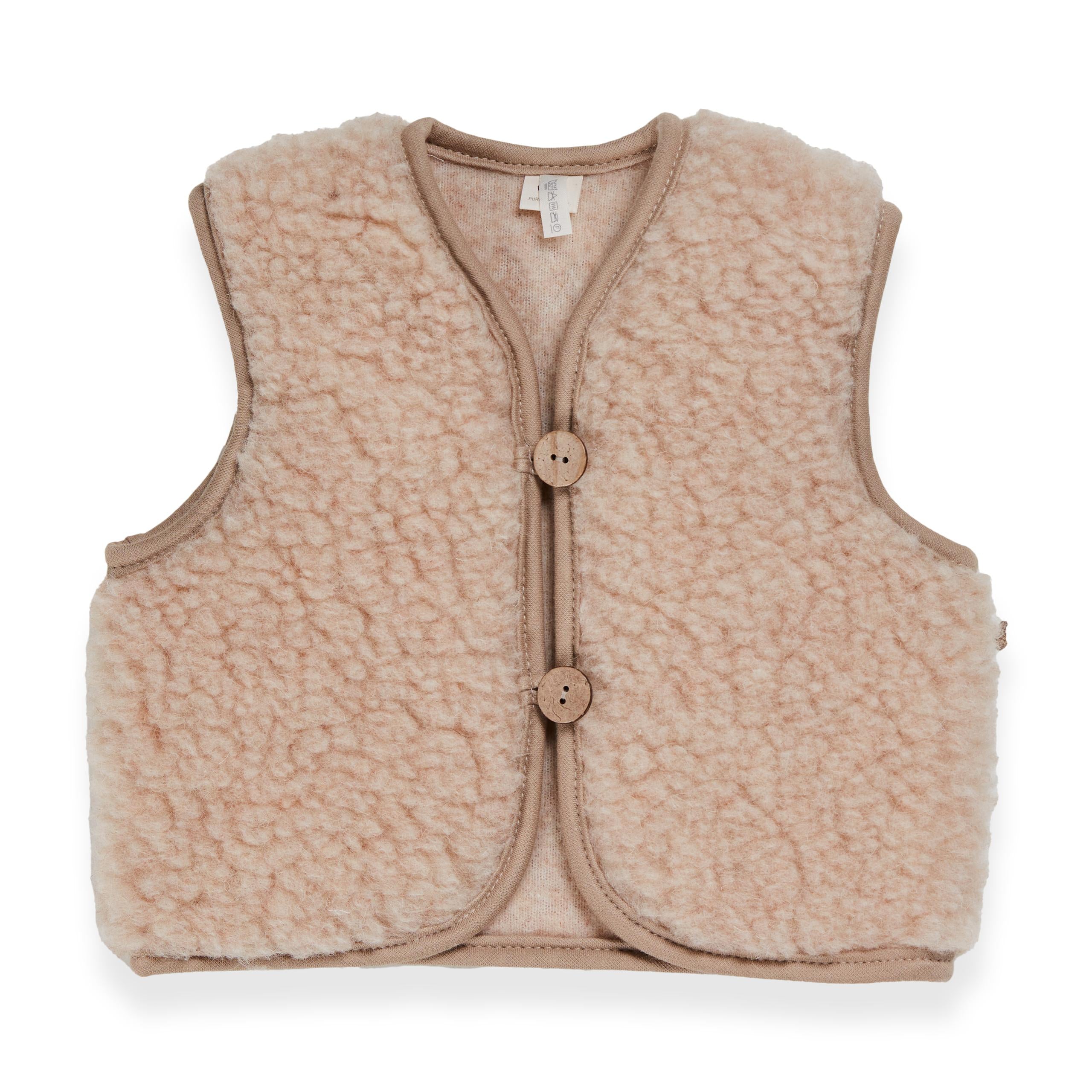 TEDDY JACKET 3-6M - 100% MERINO WOOL - NUTME