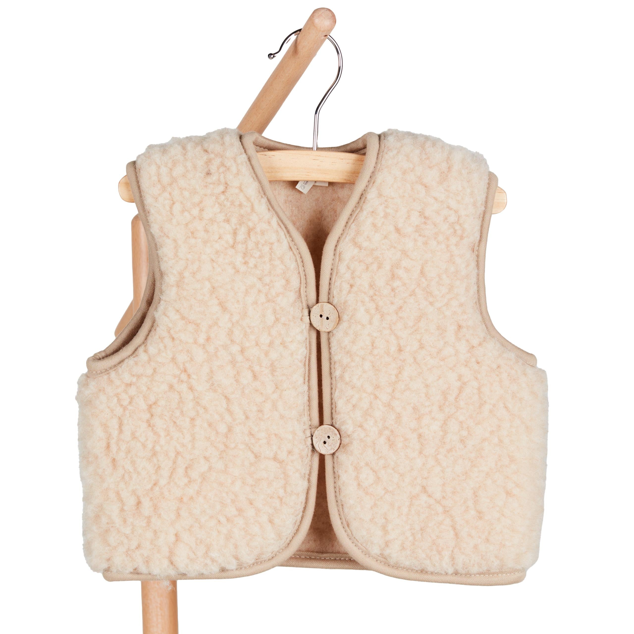 TEDDY JACKET 3-6M - 100% MERINO WOOL - NUTME