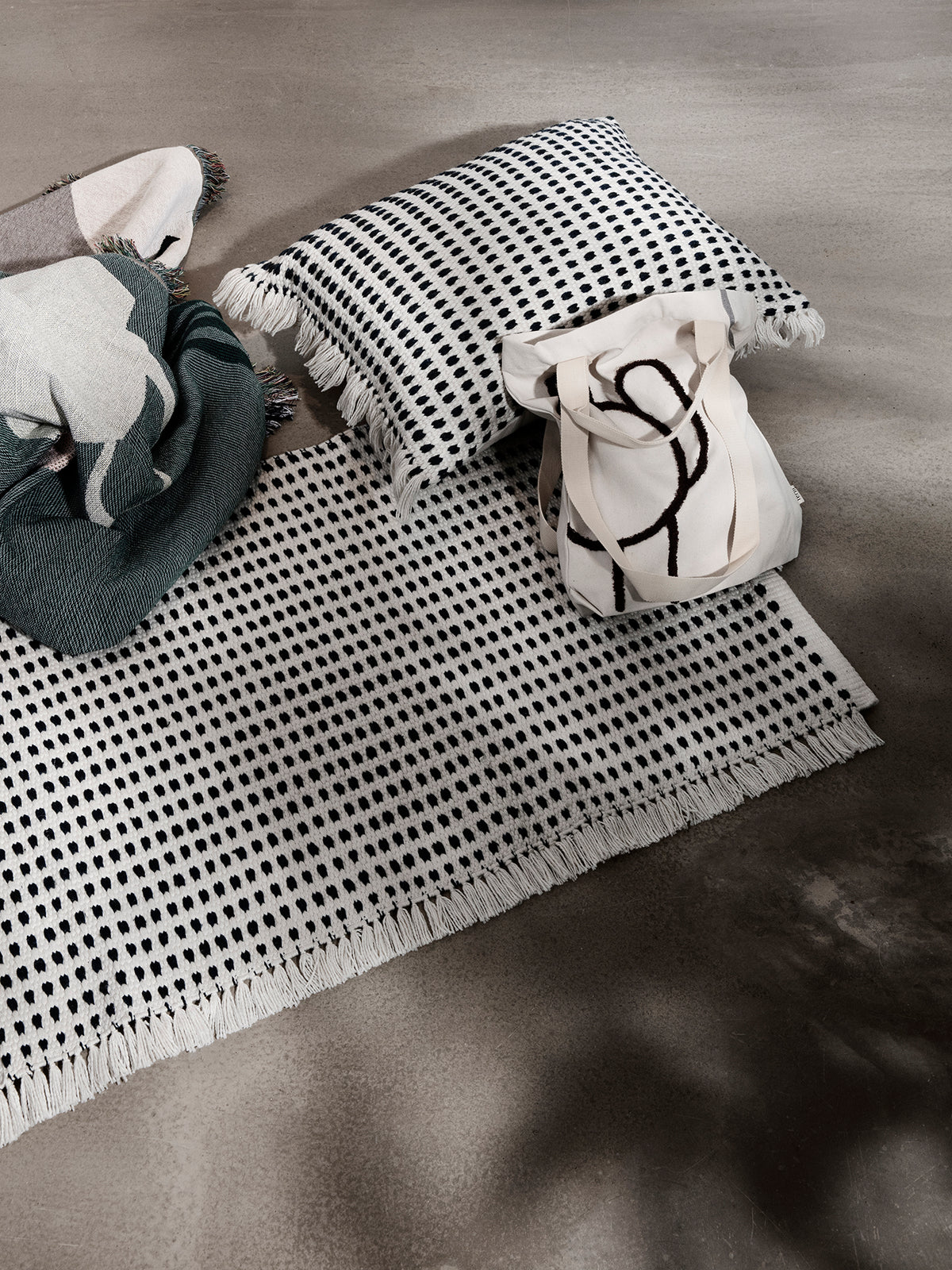 Alfombra de pasillo Way – Blanco roto/Azul