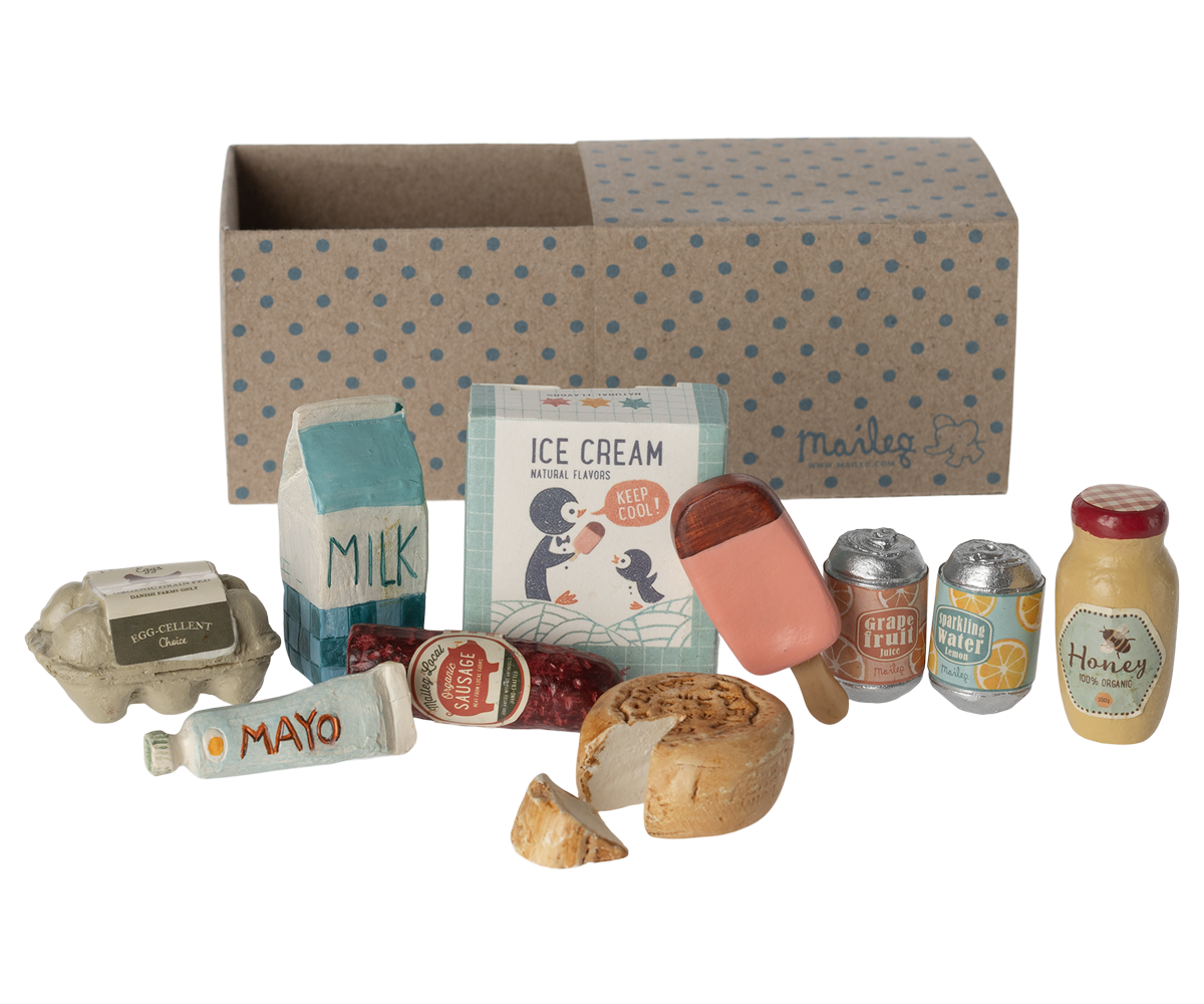 Caja de comestibles en miniatura
