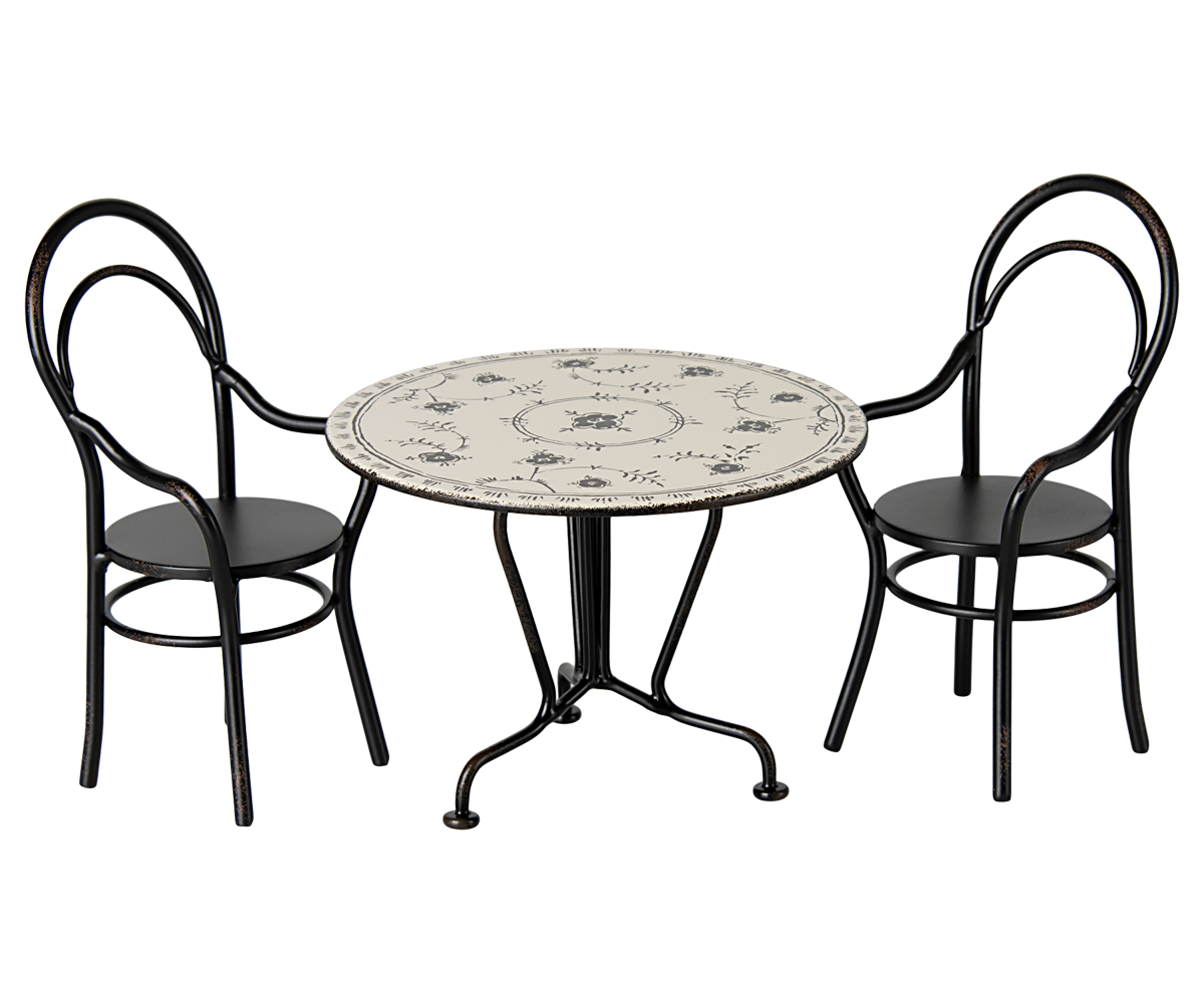 Juego de mesa de comedor con dos sillas
