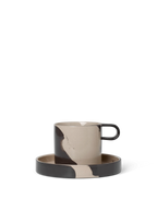 Taza Inlay con platillo – Arena/Marrón