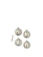 Adornos de cristal navideños Lines – Set de 4 – Verde