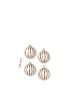Adornos de cristal navideños Lines – Set de 4 – Verde