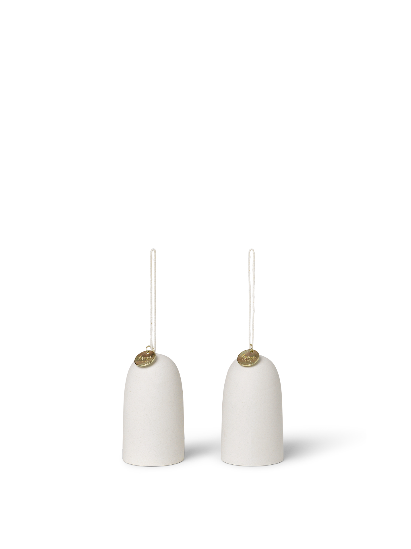 Adornos de campana de cerámica – Set de 2 – Blanco roto