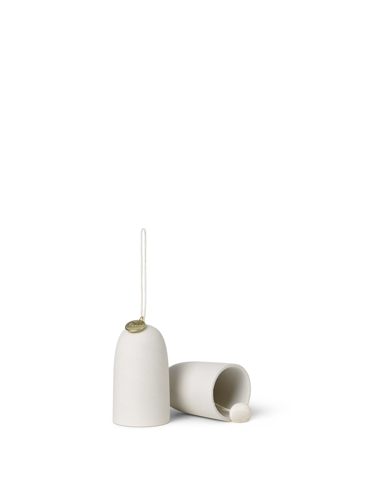 Adornos de campana de cerámica – Set de 2 – Blanco roto