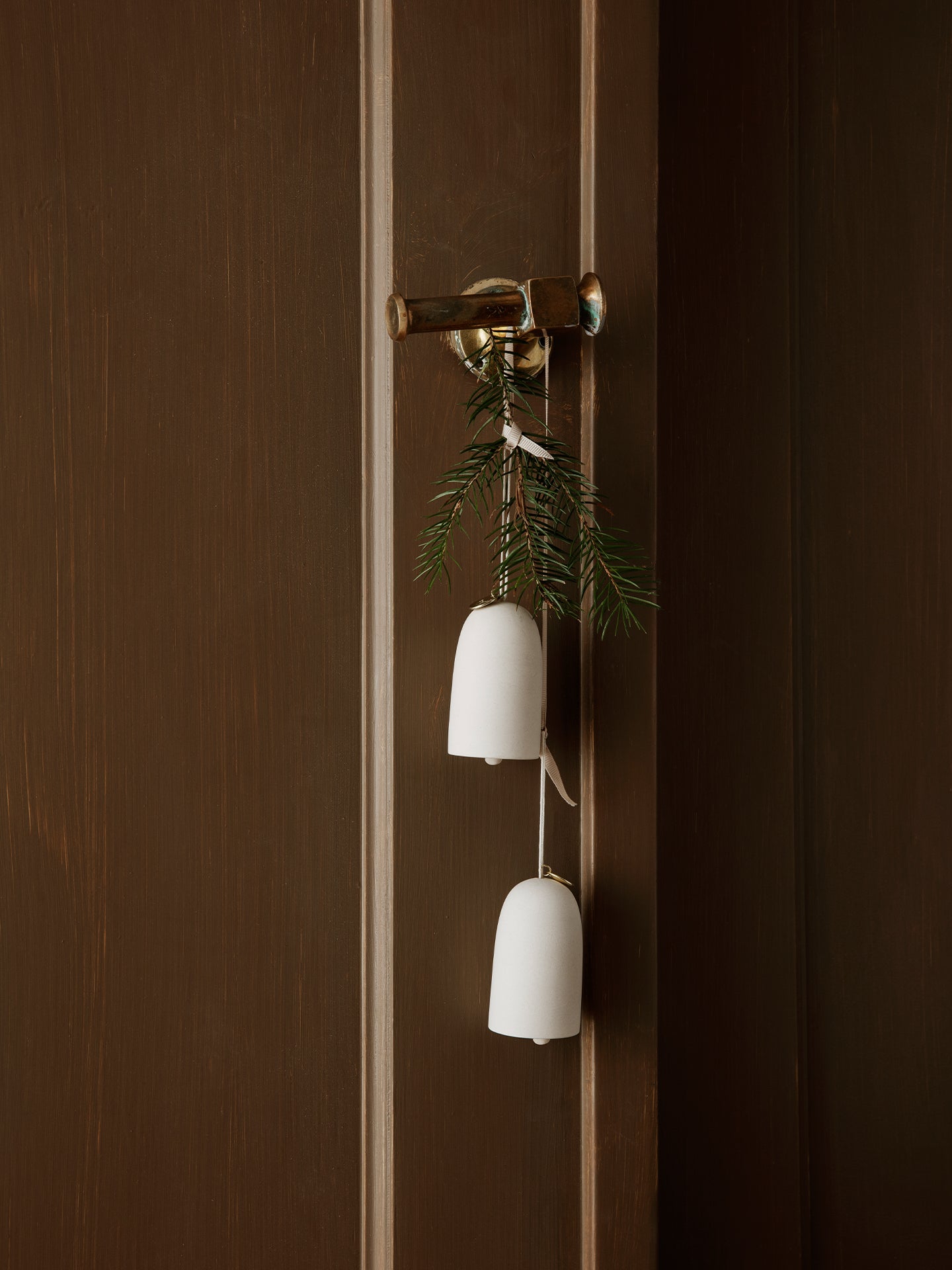 Adornos de campana de cerámica – Set de 2 – Blanco roto