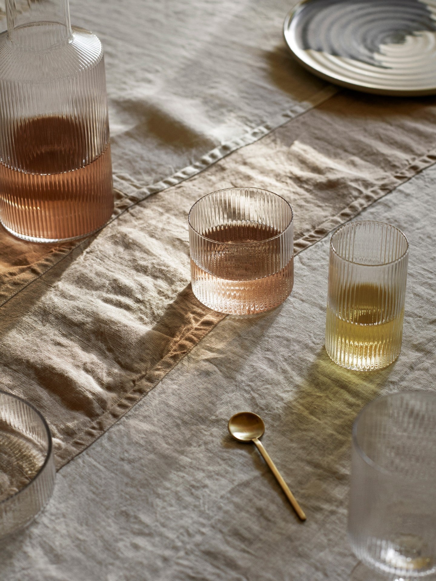 Vasos bajos Ripple – Set de 4 – Rosa rubor