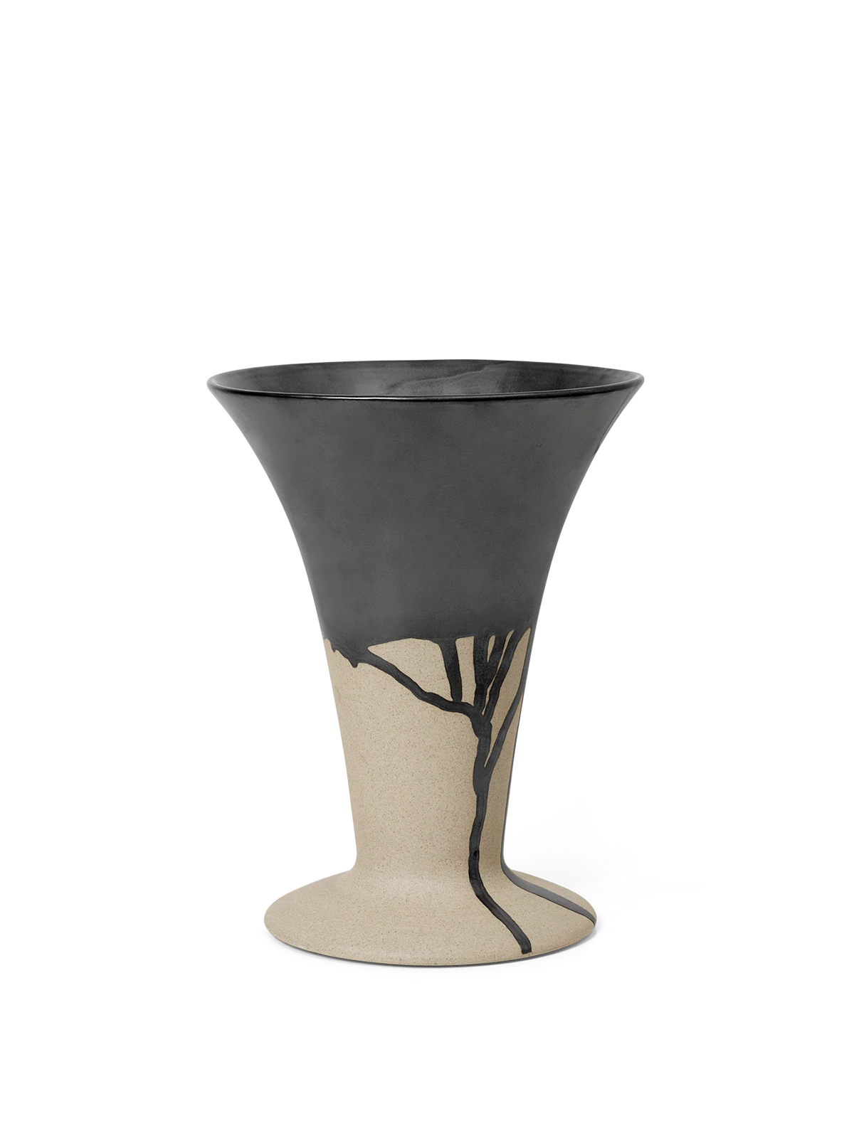 Jarrón Flores – Arena/Negro