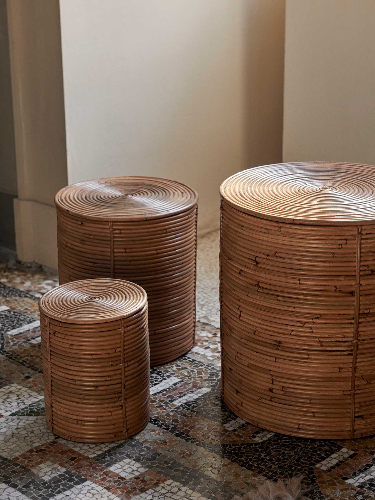 Almacenamiento Column – Set de 3 – Natural teñido