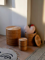 Almacenamiento Column – Set de 3 – Natural teñido