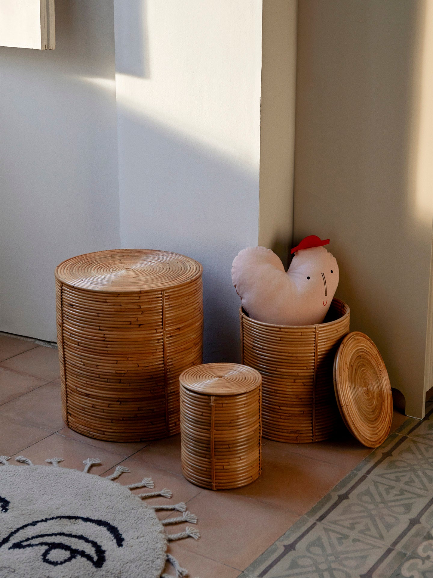 Almacenamiento Column – Set de 3 – Natural teñido