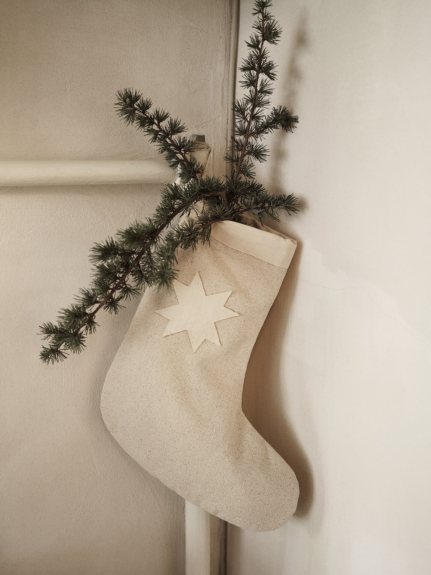 Calcetín navideño Vela – Natural