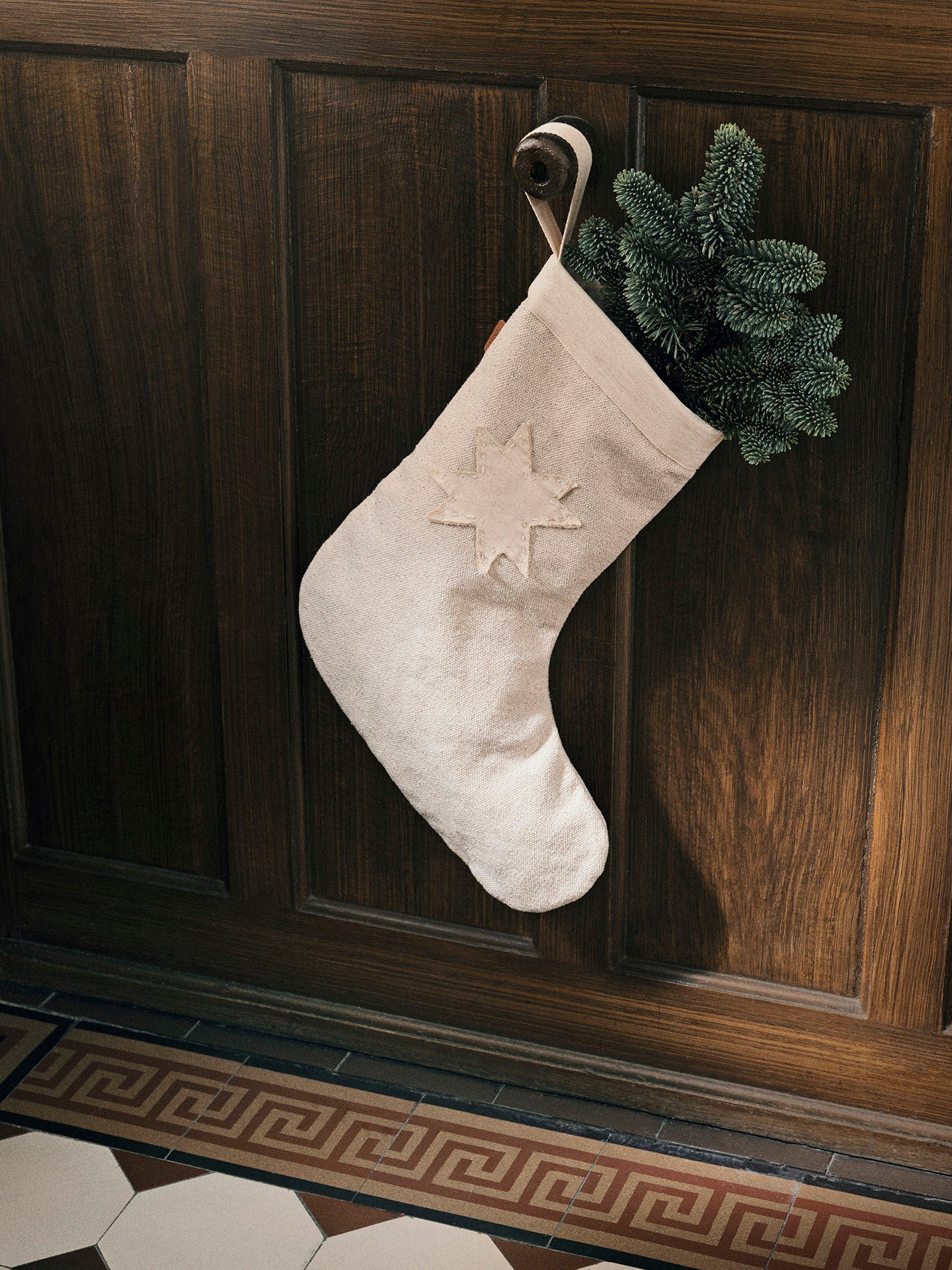 Calcetín navideño Vela – Natural
