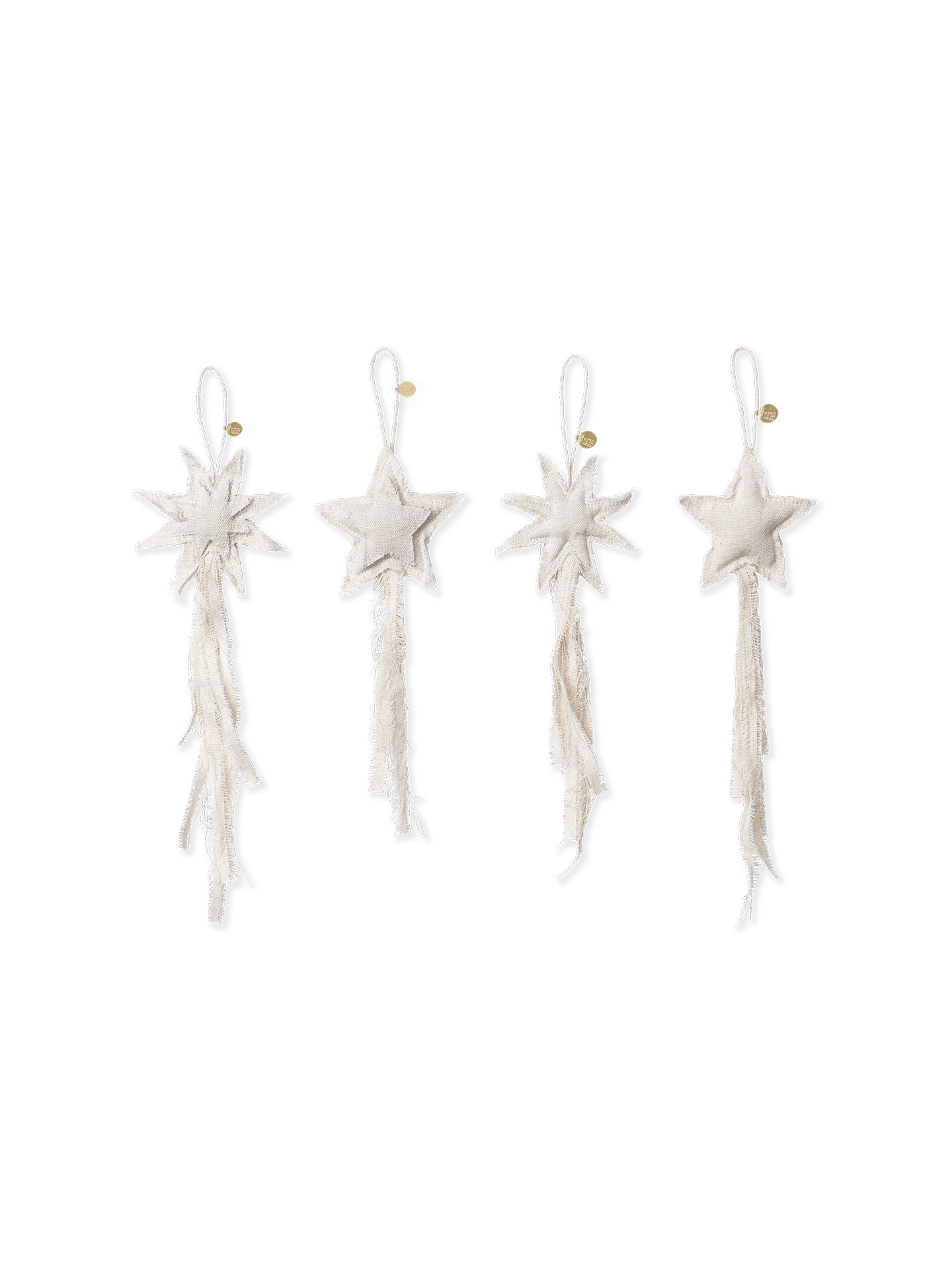 Adornos de Navidad Vela con estrella – Set de 4 – Natural