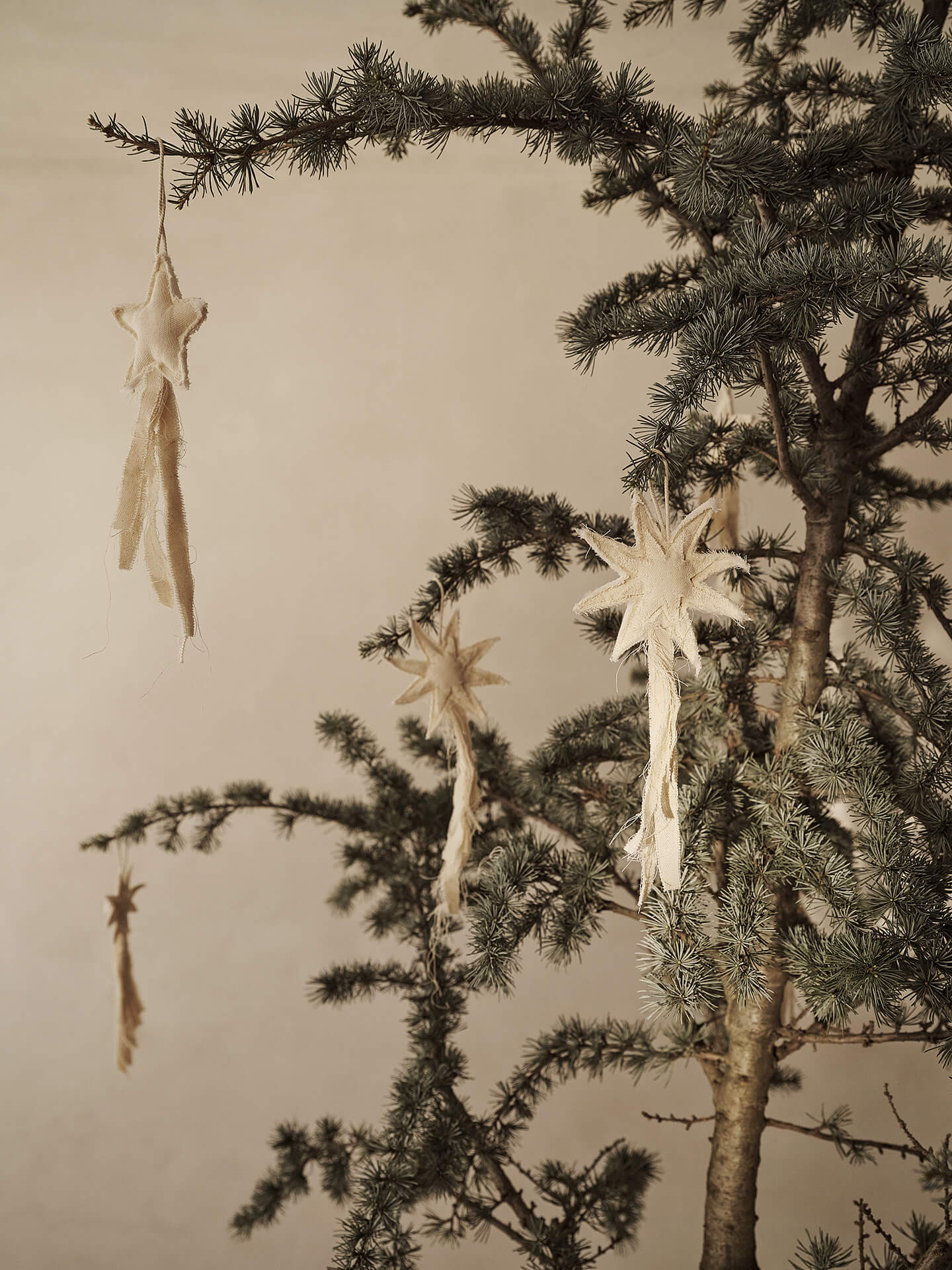 Adornos de Navidad Vela con estrella – Set de 4 – Natural
