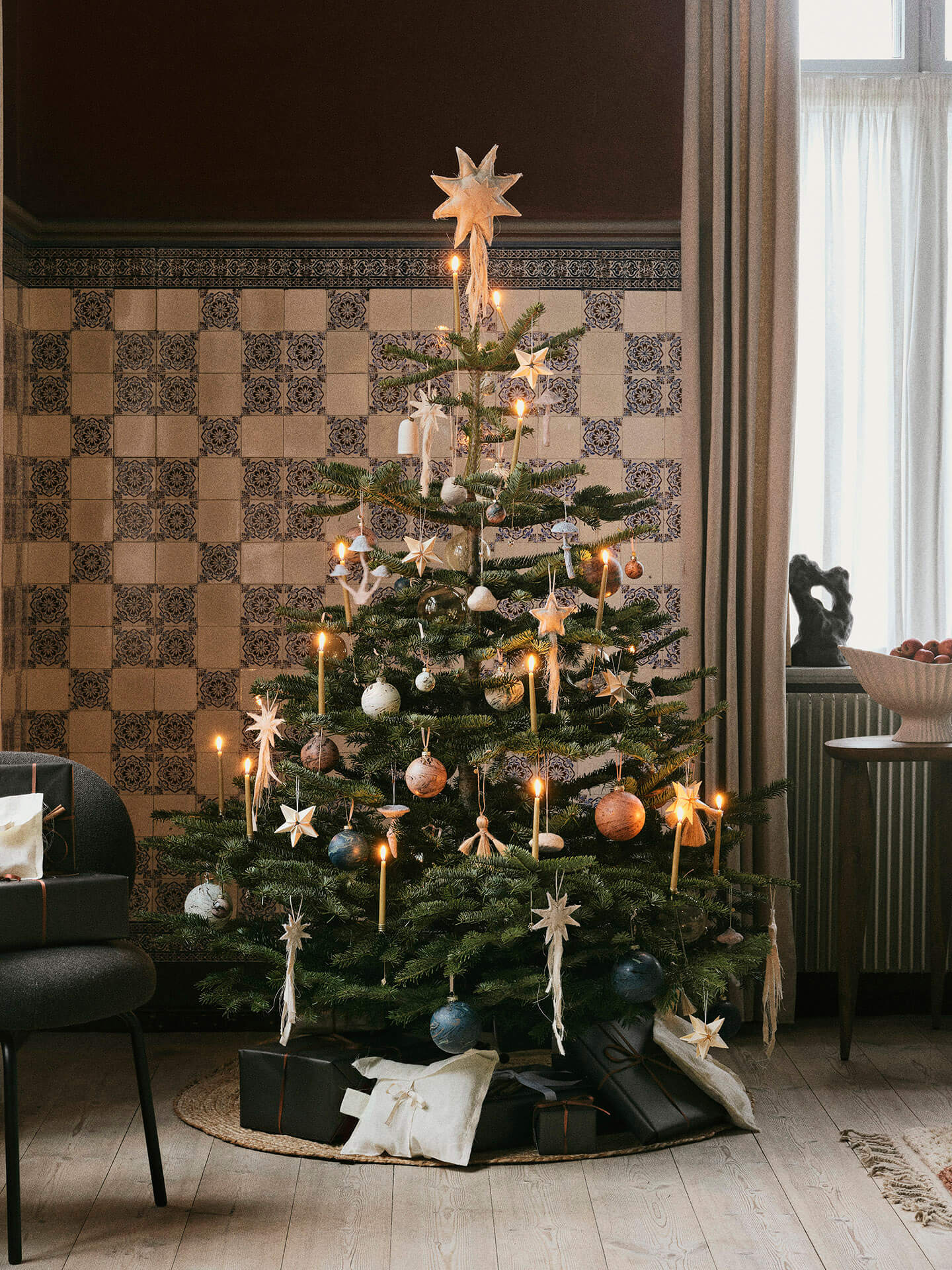 Estrella para la punta del árbol de Navidad Vela – Natural