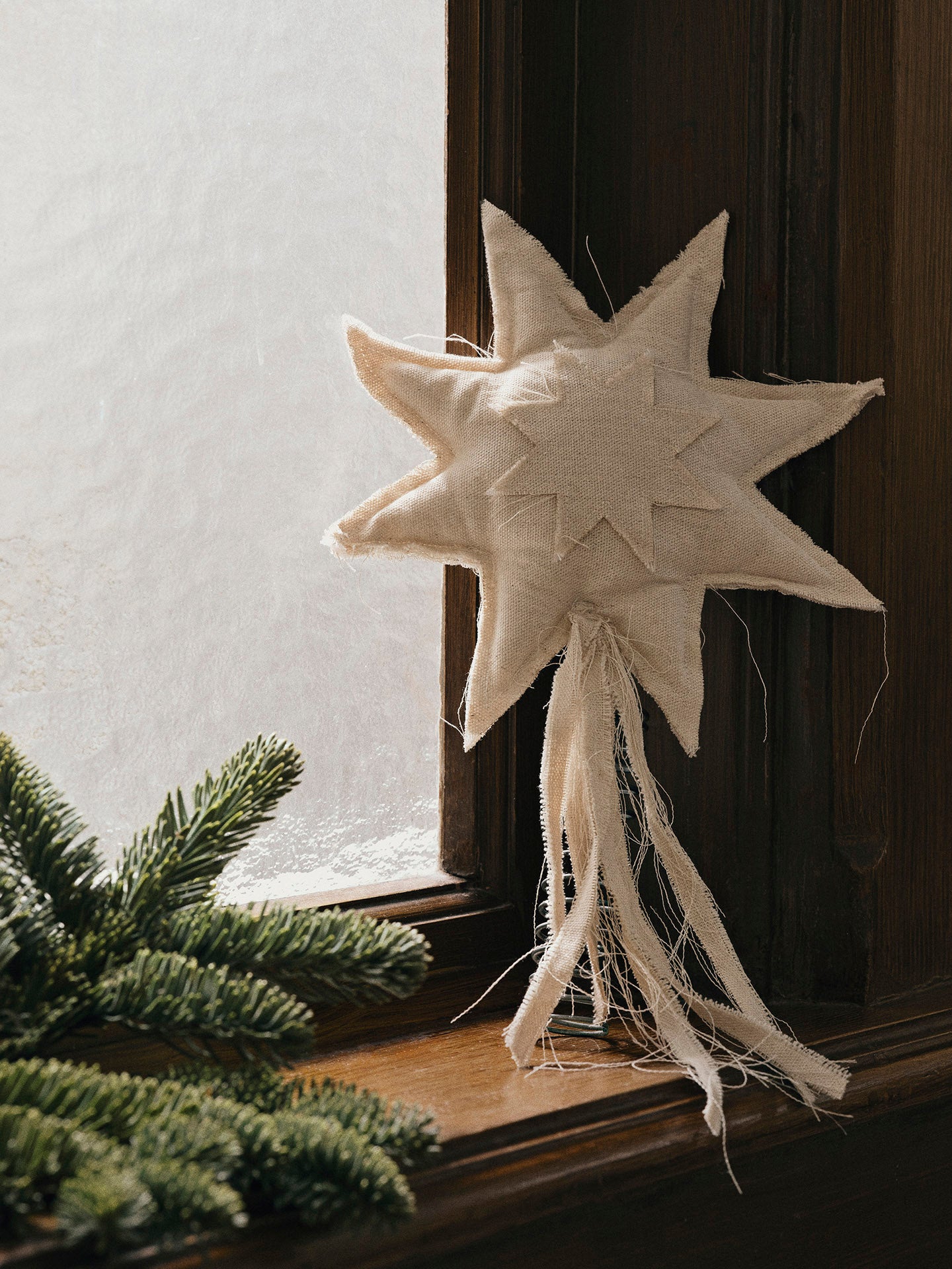 Estrella para la punta del árbol de Navidad Vela – Natural