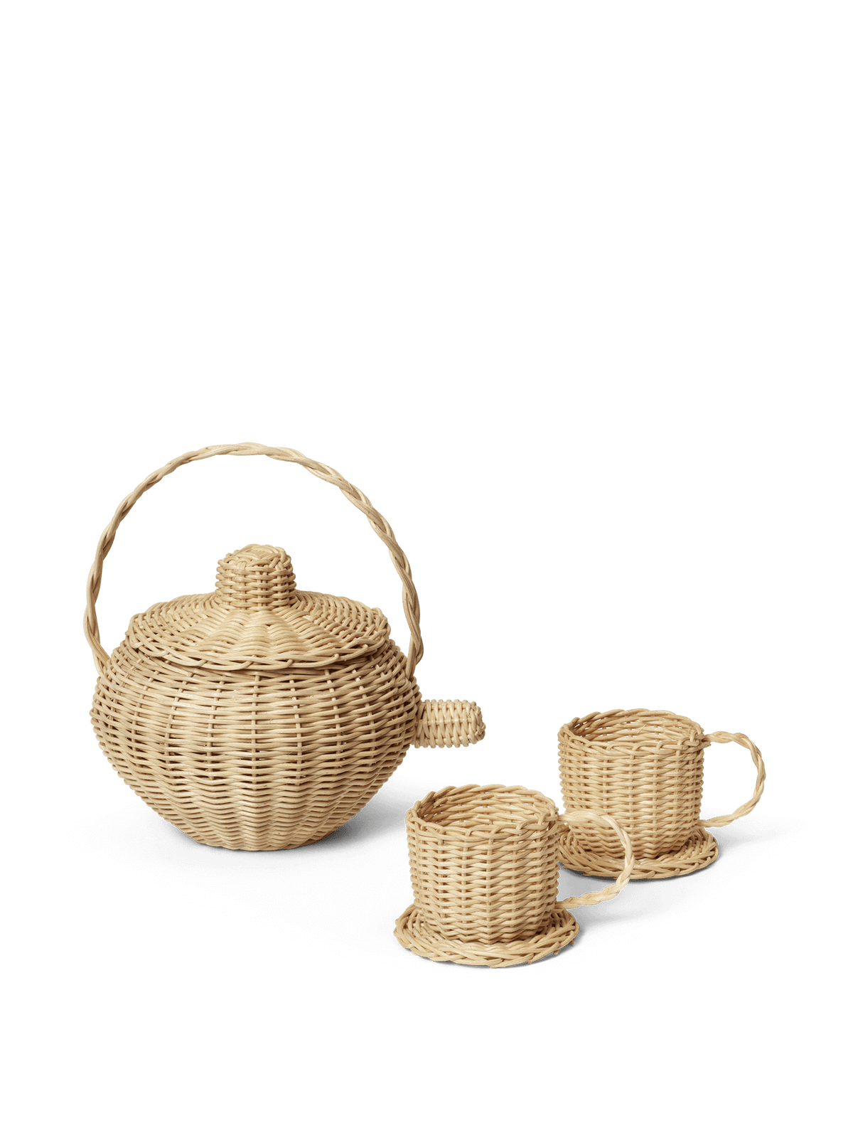 Juego de té de ratán – Natural